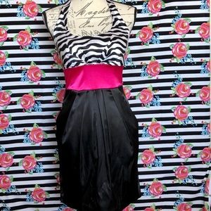B Darlin Halter Dress with empire waistline